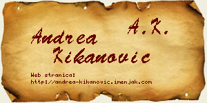 Andrea Kikanović vizit kartica